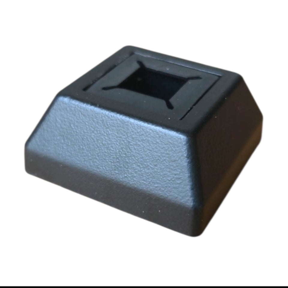 Flat Square Metal Baluster Shoes with Plastic Insert - 1/2" or 9/16" - Satin Black