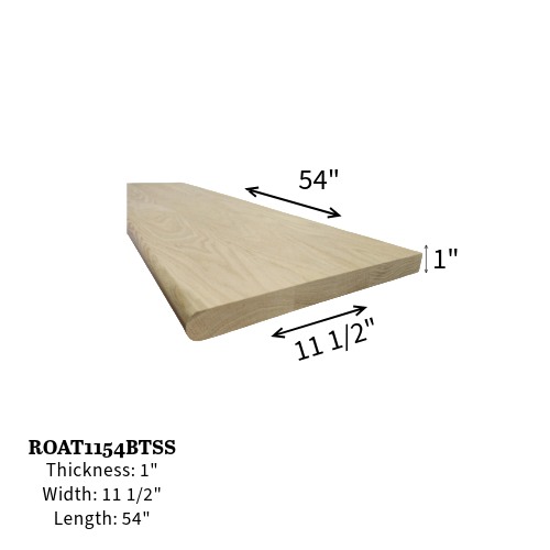 Red Oak Tread - 11.5" - Bullnosed (click for all sizes)