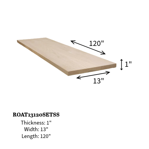 Red Oak Tread 13" - Square Edge (click for all sizes)
