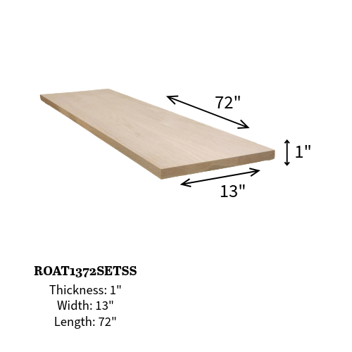 Red Oak Tread 13" - Square Edge (click for all sizes)