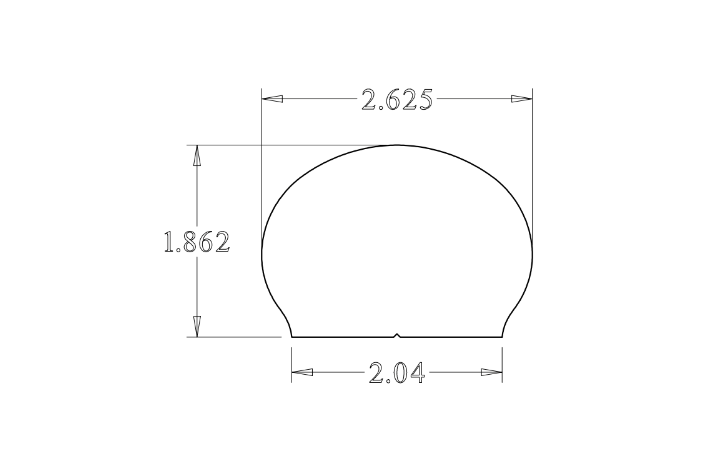 Technical drawing of a 6132 Modern/Transitional Handrail dimensions