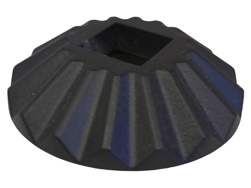 Round Metal Scalloped Baluster Shoes - 1/2" SATIN BLACK