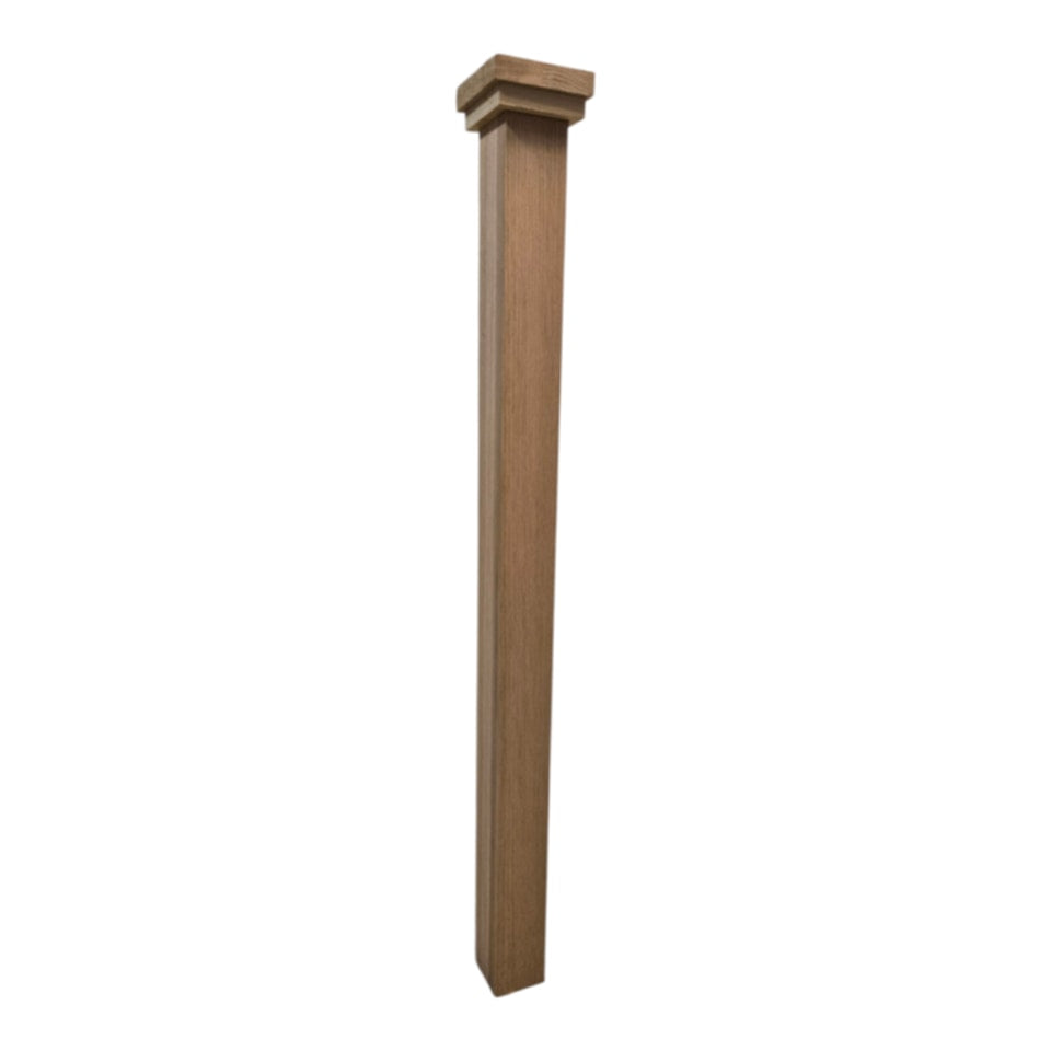Farmhouse Newel Post - Solid - 48" Without a flat trim for Modern or Transitional