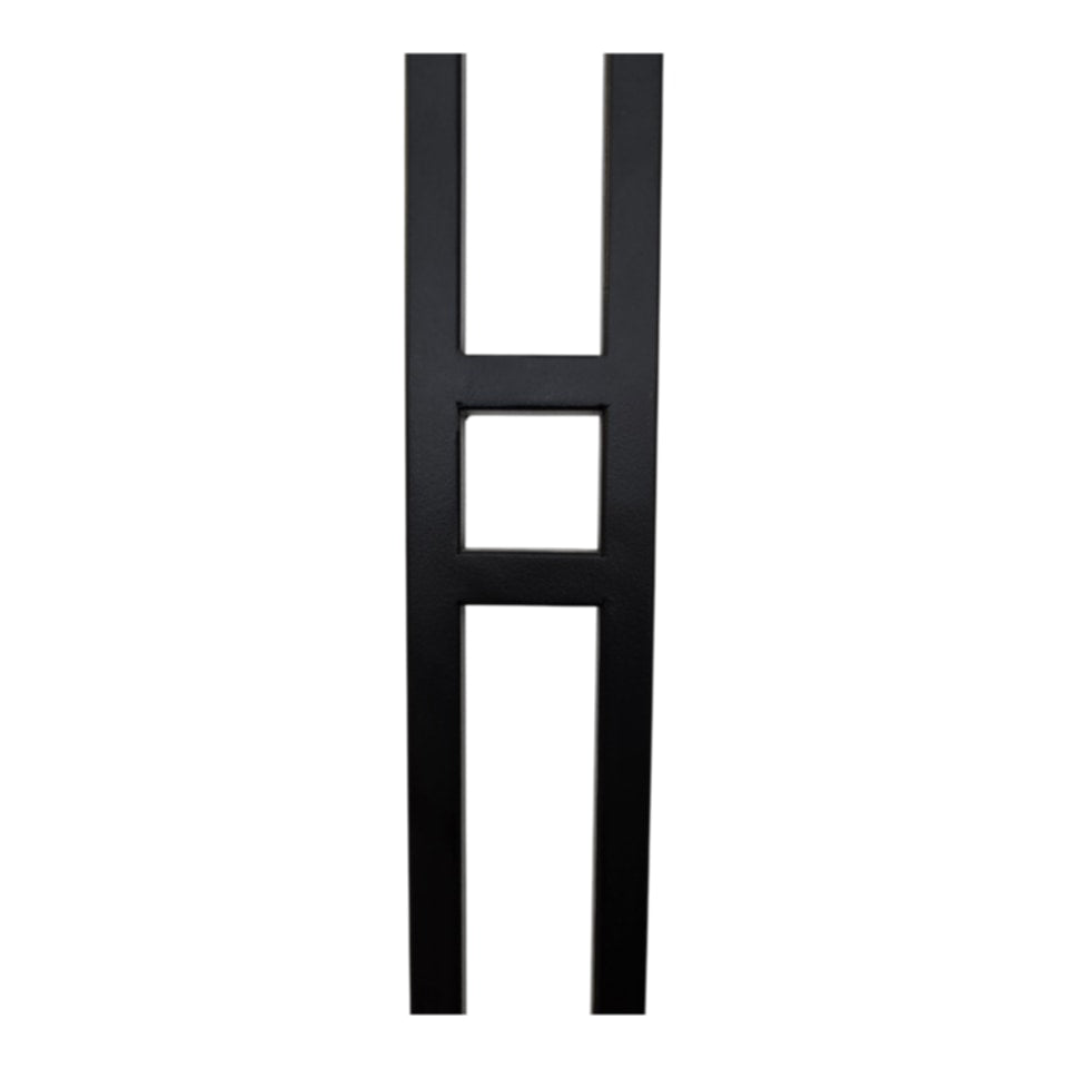Modern SQUARE Double Square - Iron Baluster 1/2&quot; x 3&quot; x 44&quot; SATIN BLACK