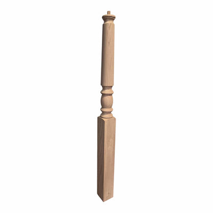 Traditional Wood Newel - 3.5&quot; x 48&quot; - S4801 Starting Newel/Pin Top