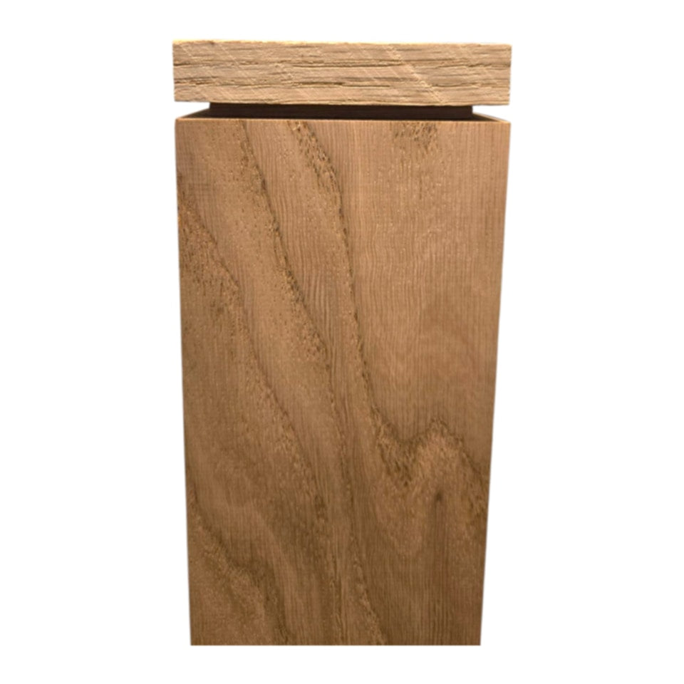 Modern Square Newel Post with a 3/4" Square Rabbited Hat - 48"