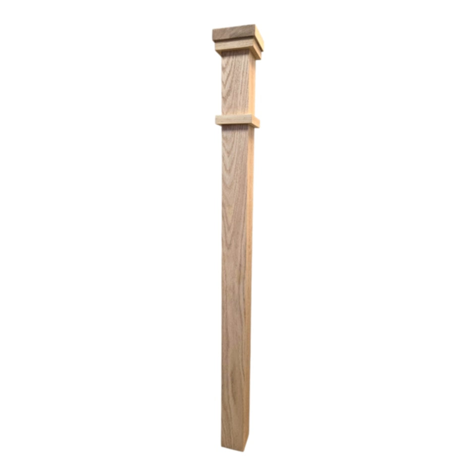 Farmhouse Newel Post - Solid - 48&quot; for Modern or Transitional