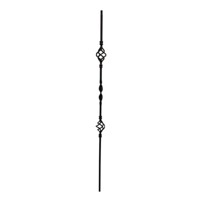 Double Basket with Ribbon - Iron Baluster - 1/2" x 44" - S-MC781