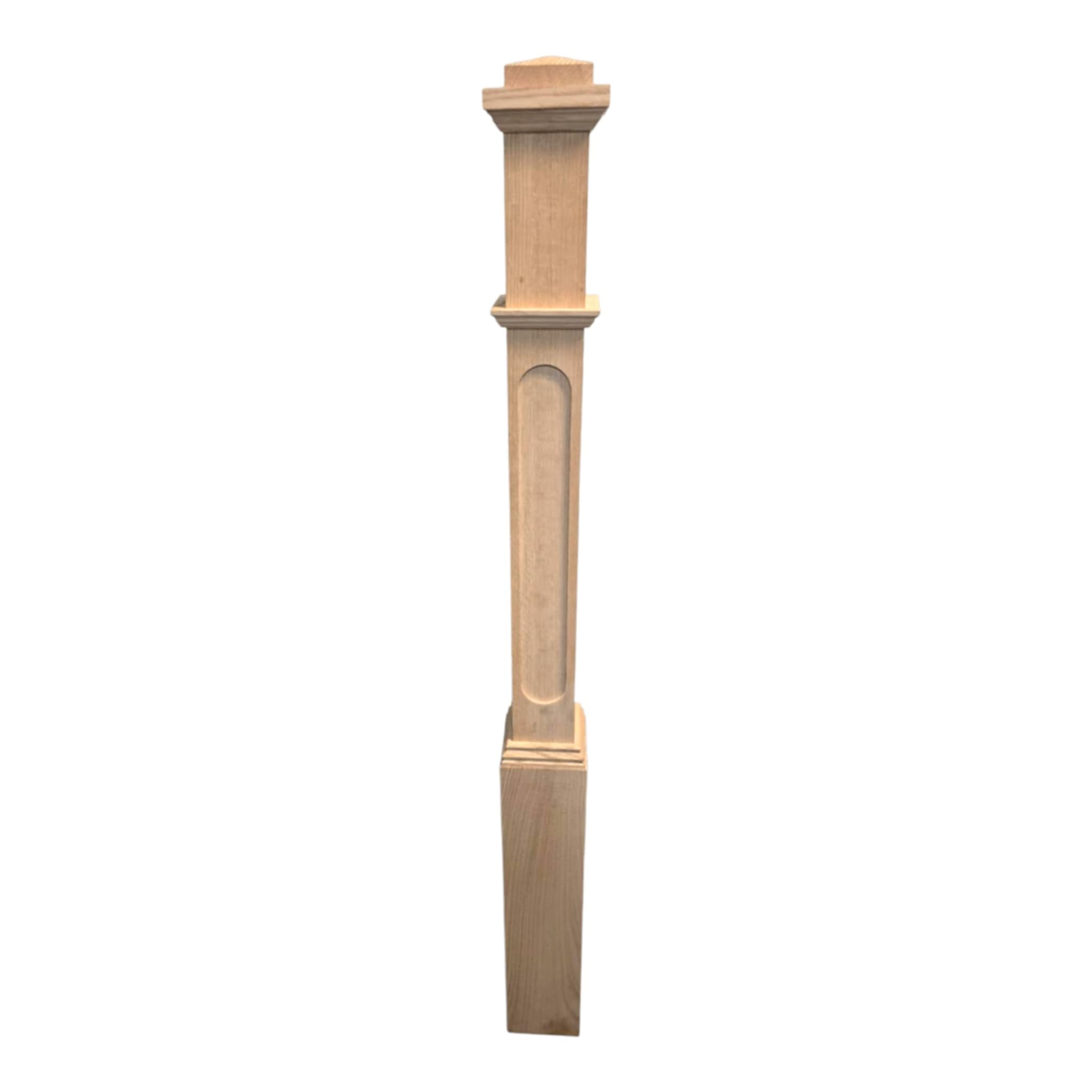 Solid Box Newel - 5075 with Decorative Panel Options (click for more options)