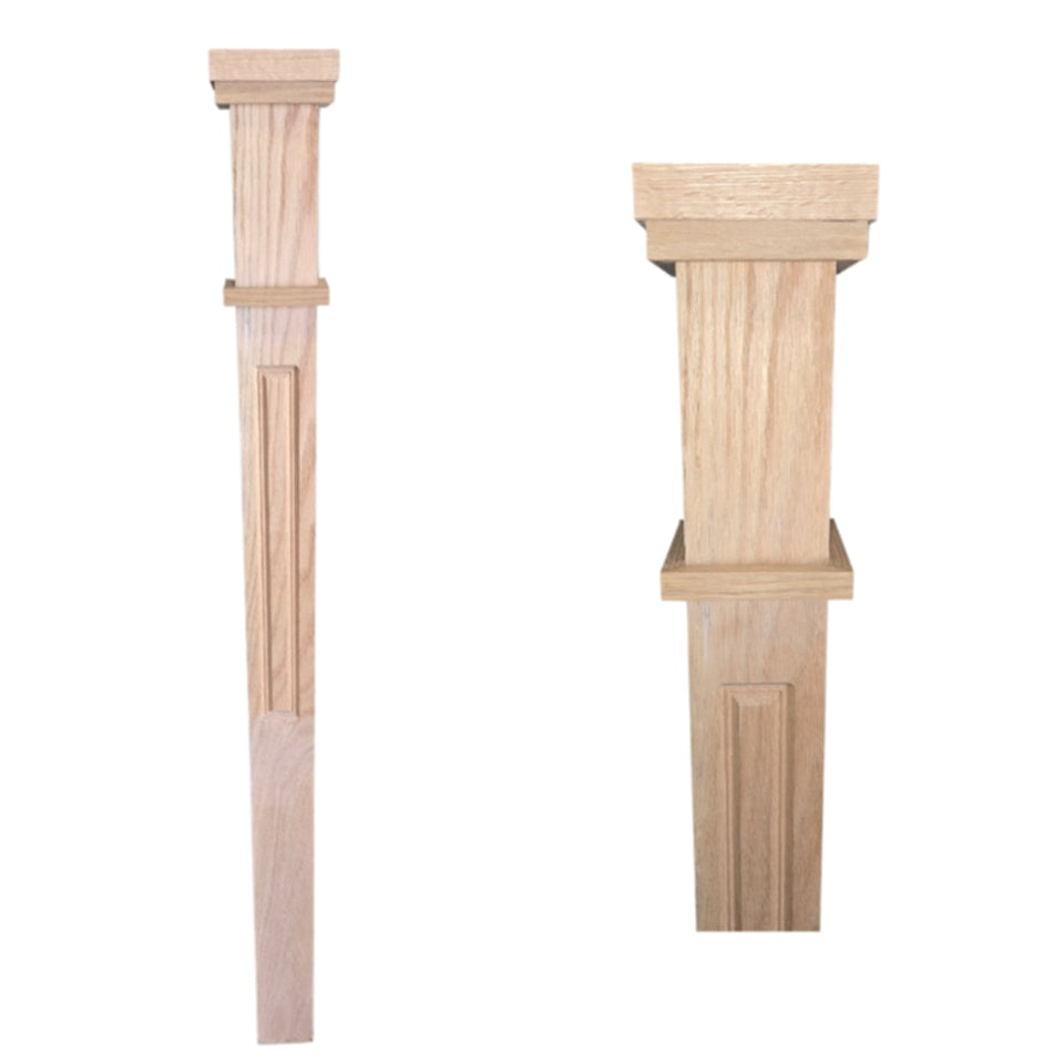 Farmhouse Newel Post - Solid - for Modern or Transitional - RAISED PANEL
