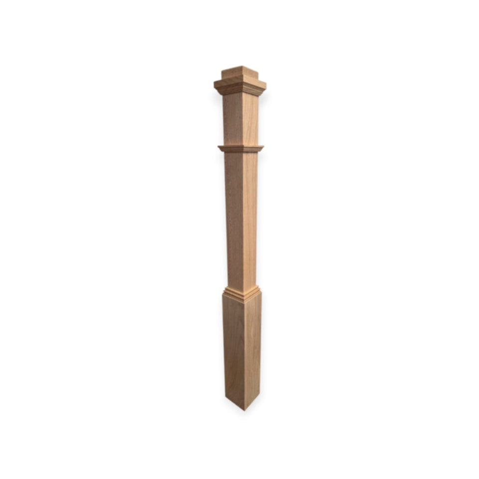 Solid Box Newel - 5075 with Decorative Panel Options (click for more options)