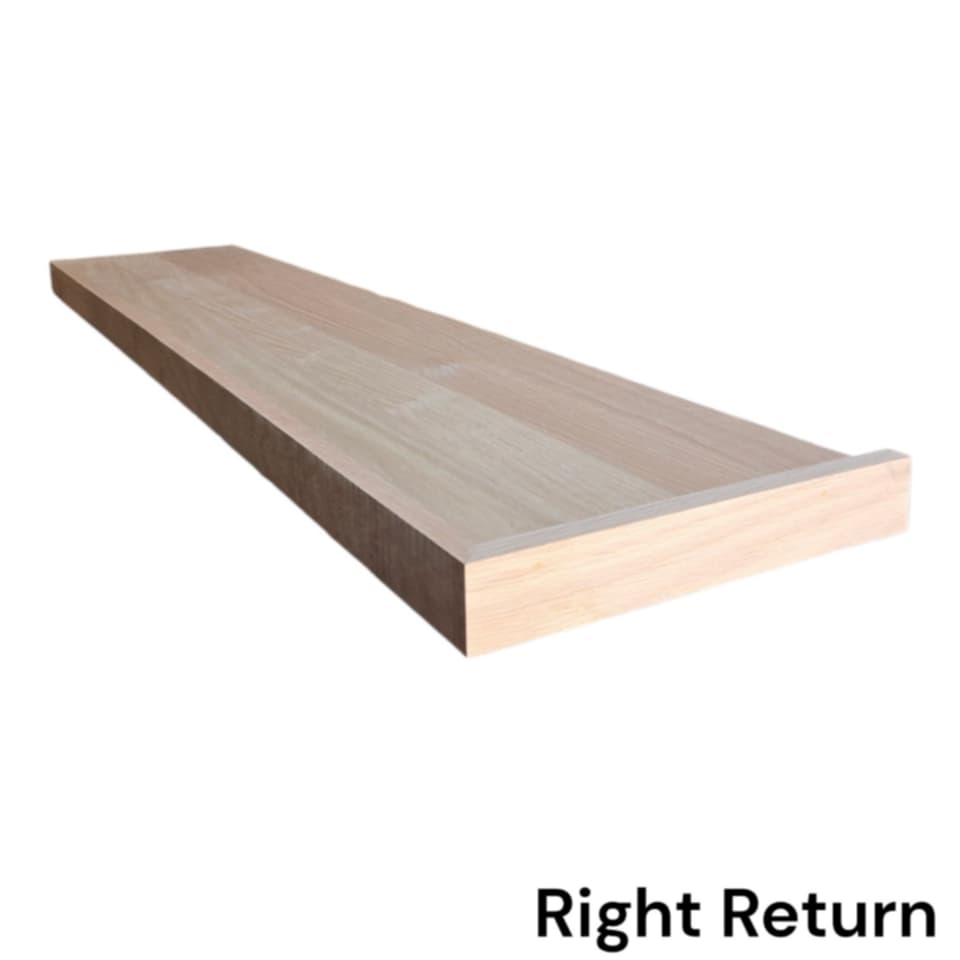 Miter Return Stair Tread with 2" Face