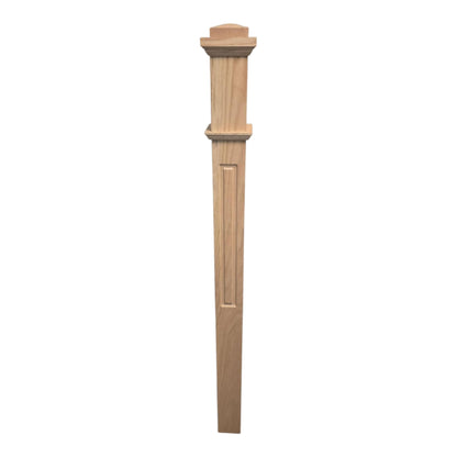 Solid Box Newel - 4075 with Decorative Panel Options 3 1/2" x 50" (CLICK FOR PANELS OPTIONS)
