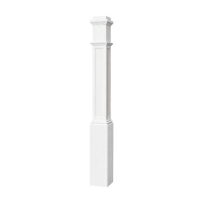 Primed Box Newel 6 1/4" x 6 1/4" x 56" - Recessed Panel - 4991