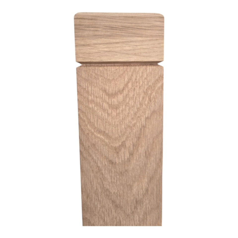 Modern Square Newel Post with 1 Groove - 3 1/4" - Wrapped with a white Oak Veneer