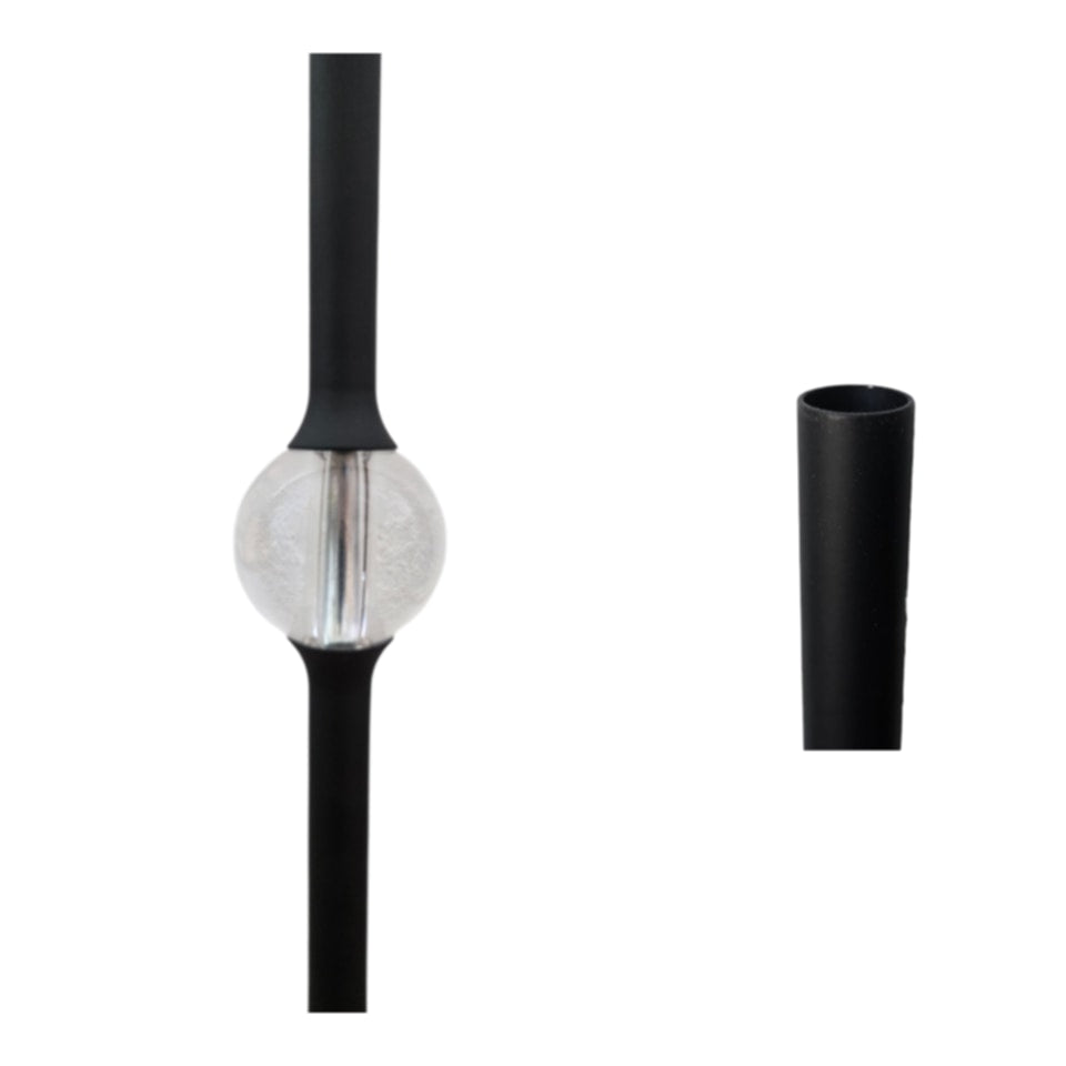 Modern ROUND Clear Orb - Iron Baluster - 5/8" x 44" SATIN BLACK