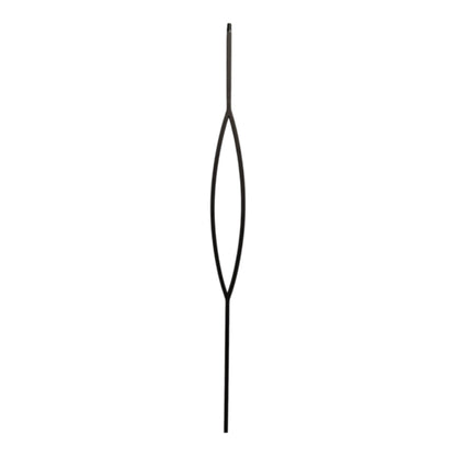 Modern SQUARE Pointed Oval - Iron Baluster - 1/2&quot; x 44&quot; SATIN BLACK