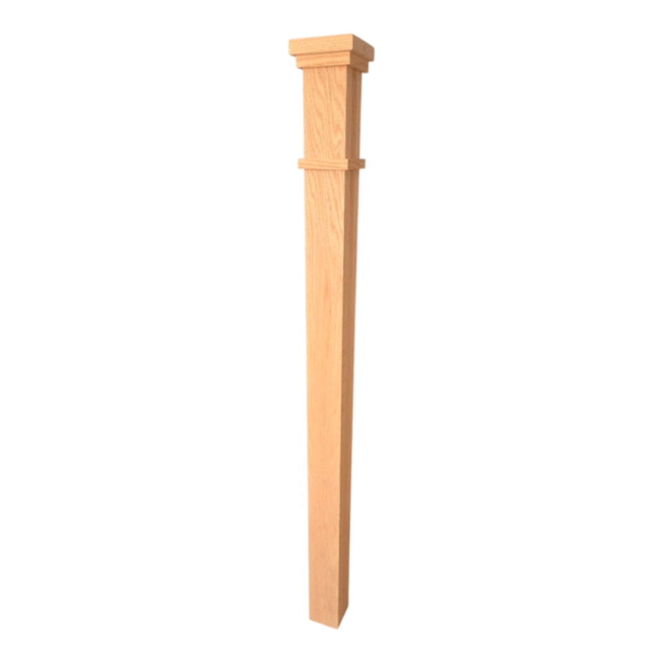 Farmhouse Newel Post - Solid - 48" for Modern or Transitional with the Midtrim