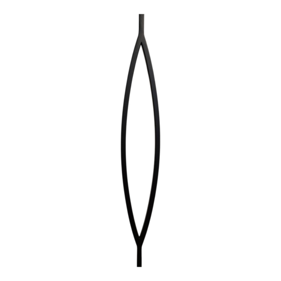 Modern SQUARE Pointed Oval - Iron Baluster - 1/2&quot; x 44&quot; SATIN BLACK