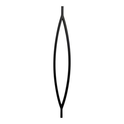 Modern SQUARE Pointed Oval - Iron Baluster - 1/2&quot; x 44&quot; SATIN BLACK