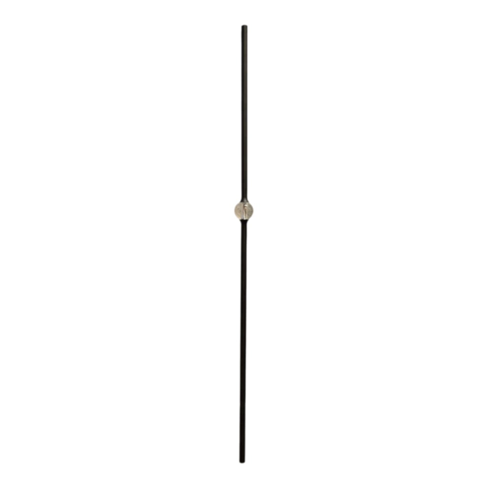 Modern ROUND Clear Orb - Iron Baluster - 5/8" x 44" SATIN BLACK