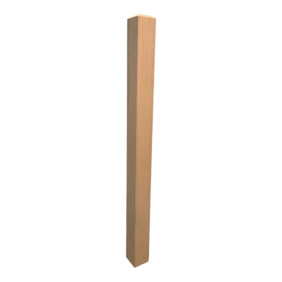 Modern Chamfered Top - Square Newel Post - 48"