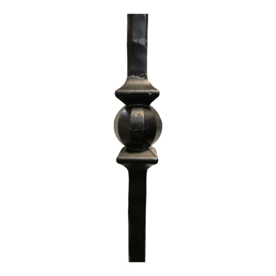 Hammered Edge - Single Sphere Iron Baluster 9/16&quot; x 44&quot;