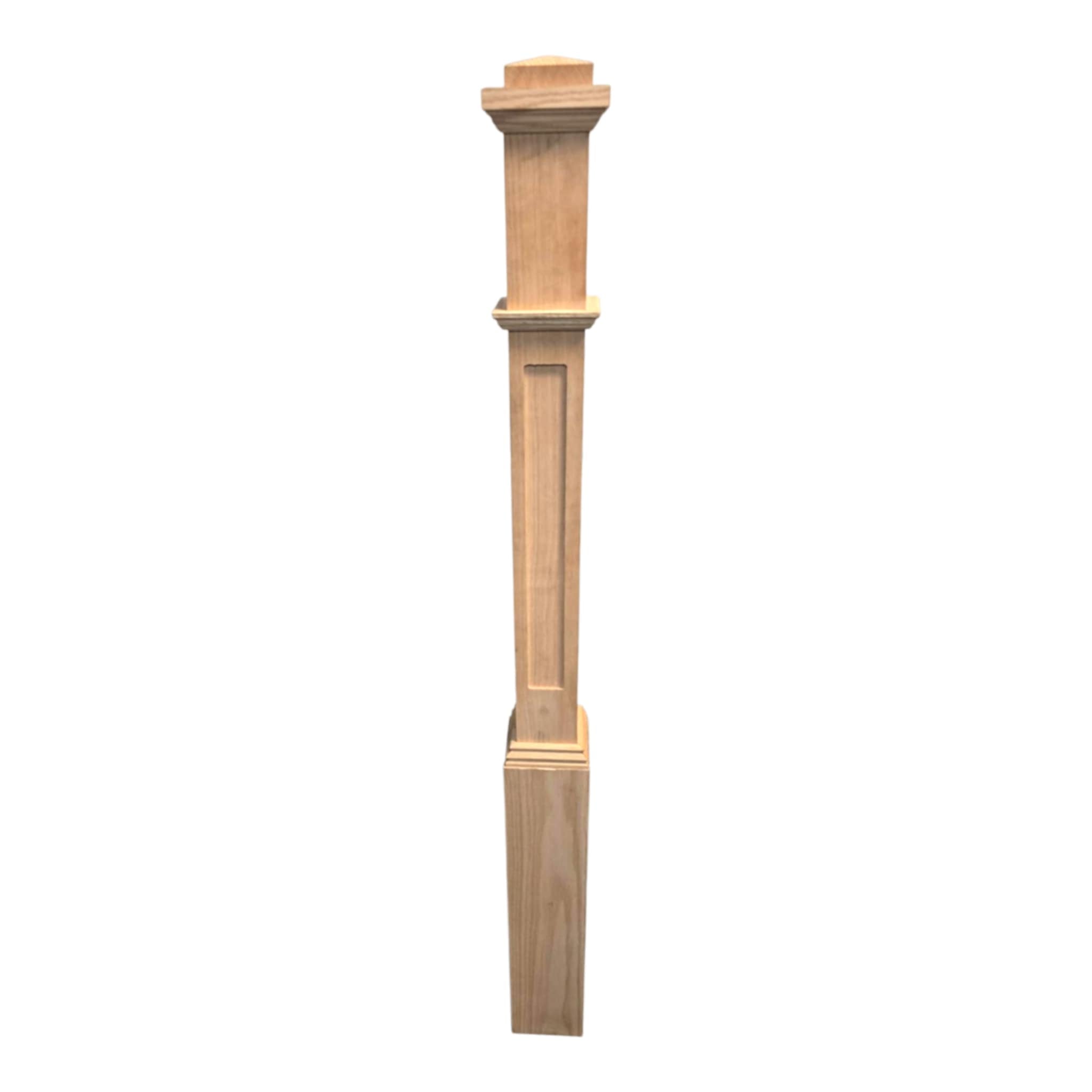 Solid Box Newel - 5075 with Decorative Panel Options (click for more options)