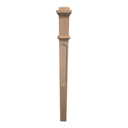 Solid Box Newel - 4075 with Decorative Panel Options 3 1/2" x 50" (CLICK FOR PANELS OPTIONS)