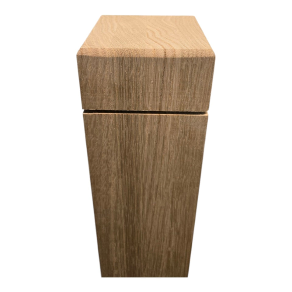 Modern Square Newel Post with a 2" Square Rounded Edge Hat - 50"