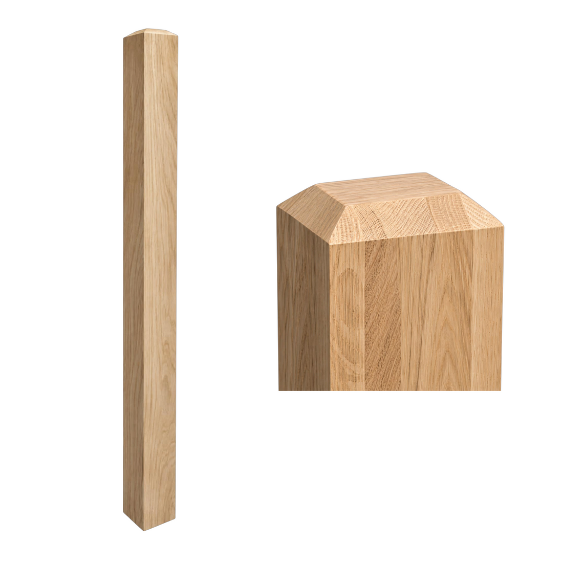 Modern Chamfered Top - Square Newel Post - 48"