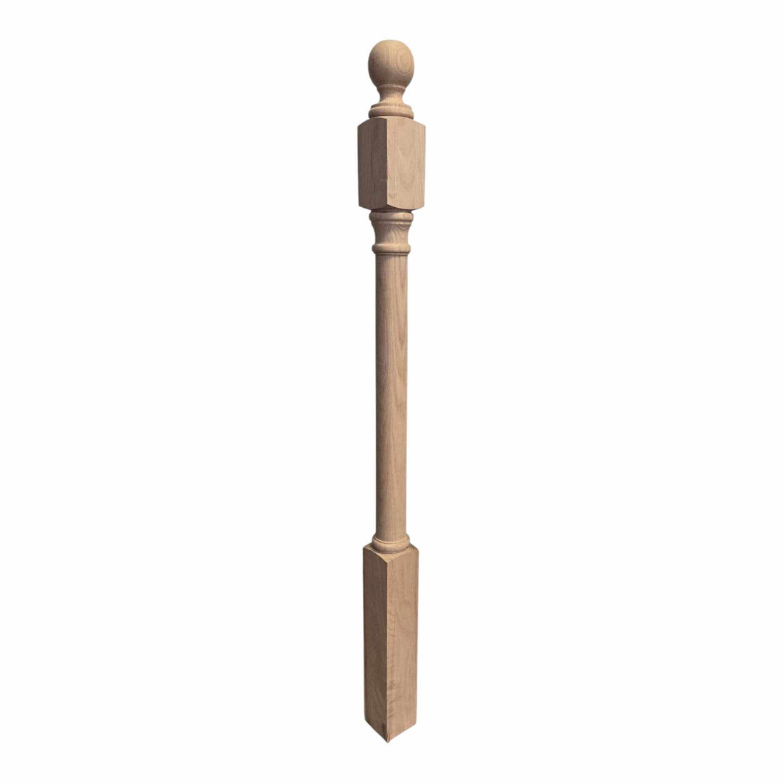 Traditional Wood Landing Newel - 3&quot; x 48&quot; - 4040BT Short Face