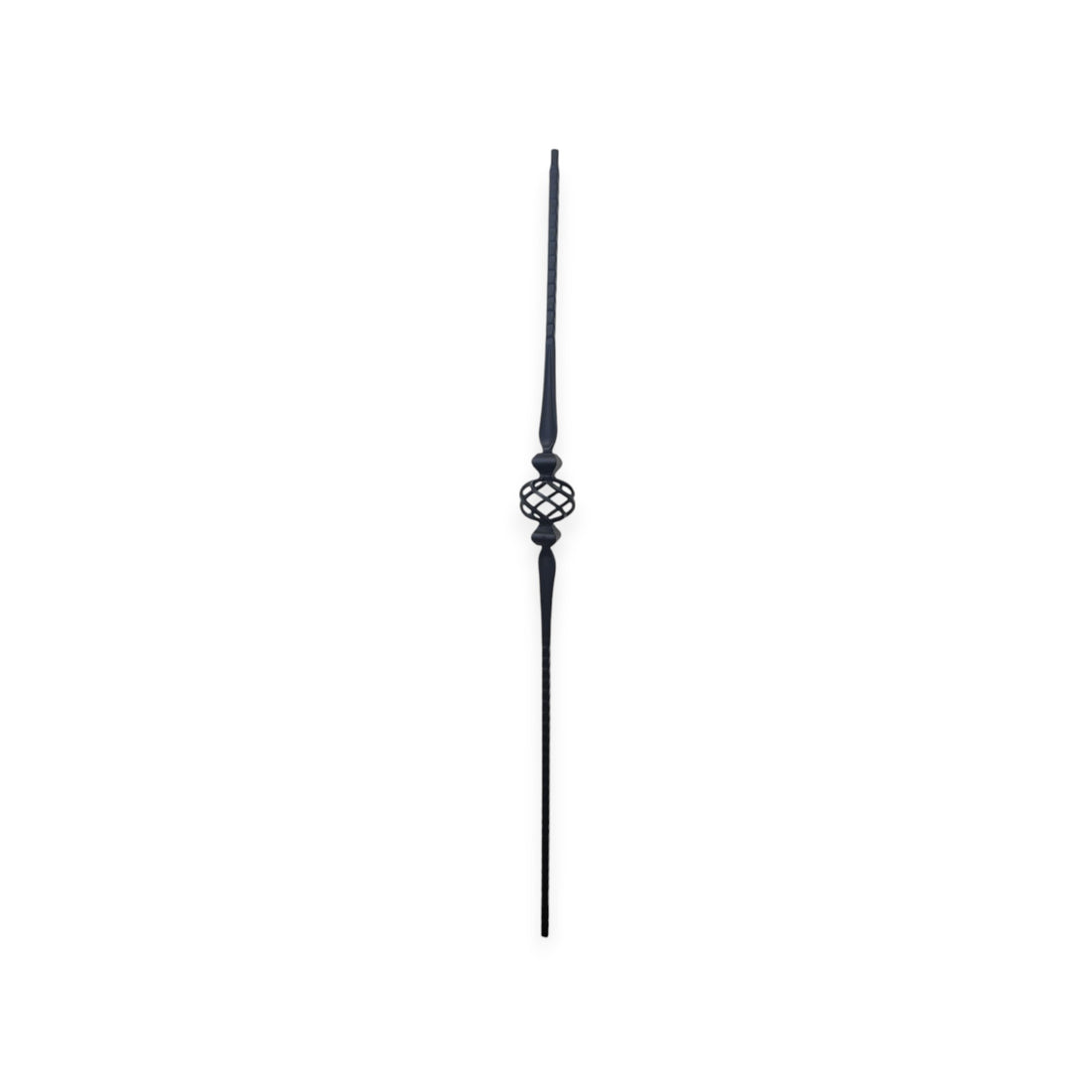 Gothic Hammered Face Single Basket Iron Baluster 9/16&quot; x 44&quot;