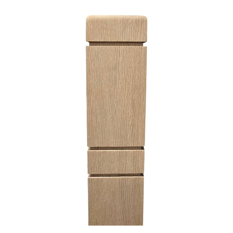 Modern Square Newel Post with 3 Grooves - 3 1/2"