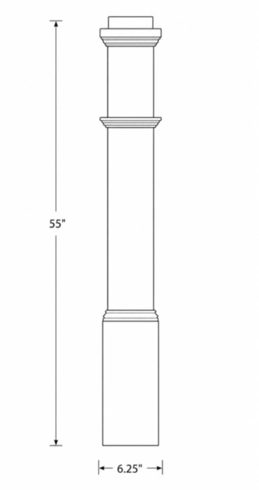 Primed Box Newel Post - Plain 4091PL