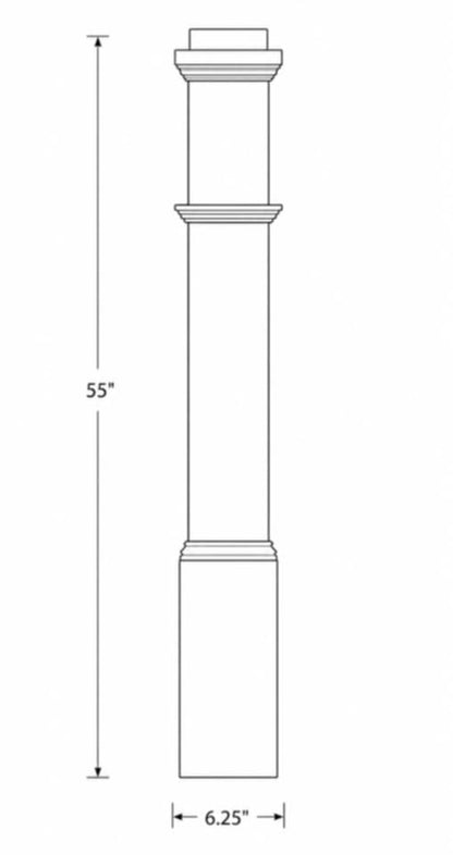 Primed Box Newel Post - Plain 4091PL