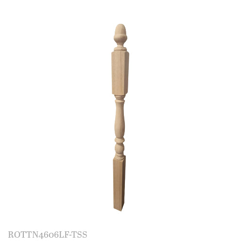 Traditional turned newels 3 ¼” x 54” - 10” Head, Long Face