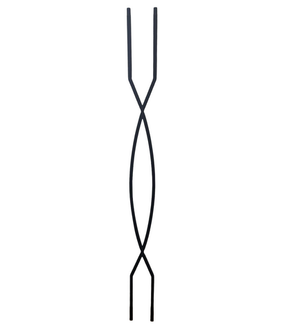 Modern SQUARE Crossed Arch Iron Baluster - ½&quot; x 44&quot; SATIN BLACK