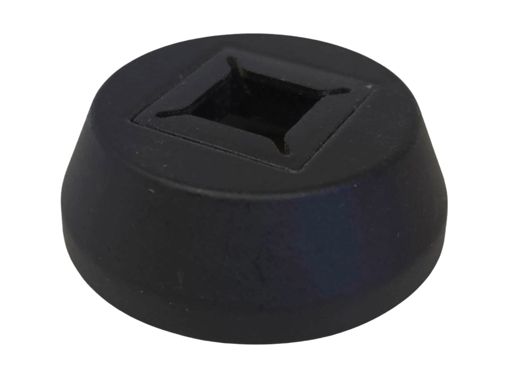 Round Metal Baluster Shoes with Plastic Insert - 1/2" SATIN BLACK