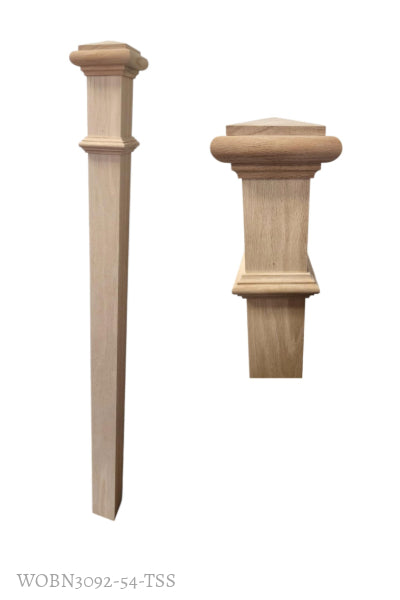 Solid Newel Post 3092 - 3 1/4" with Pyramid Cap