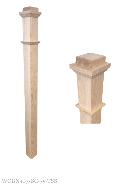 Solid Newel Post 4075 - 3 1/2" x 50" With Flat Square Cap