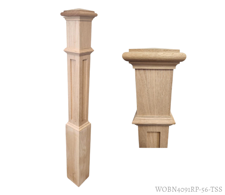 Box Newel 4091 - 6" X 56.125" - RECESSED PANEL