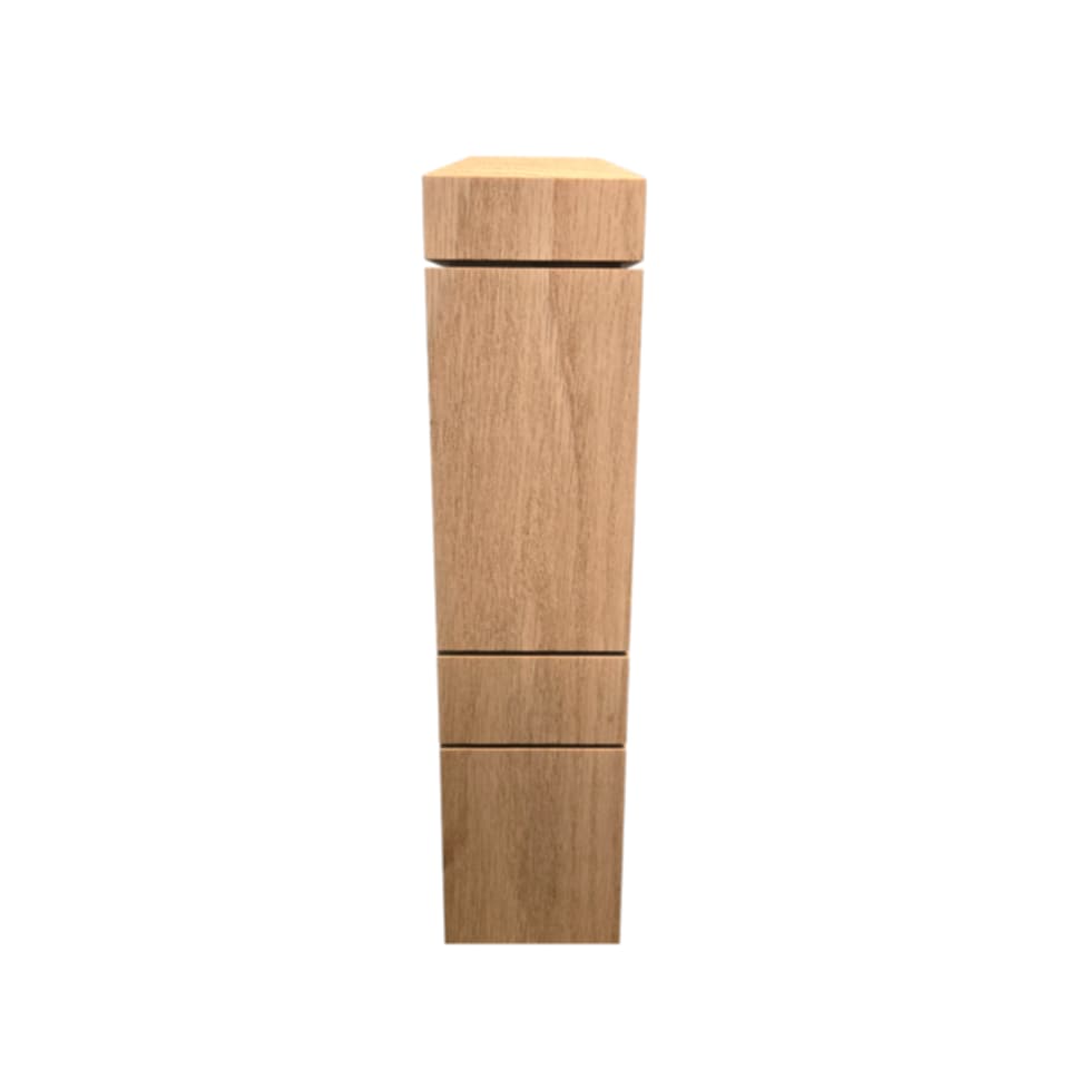 Modern Chamfered Top - Square Newel Post with 3 Grooves - 48"