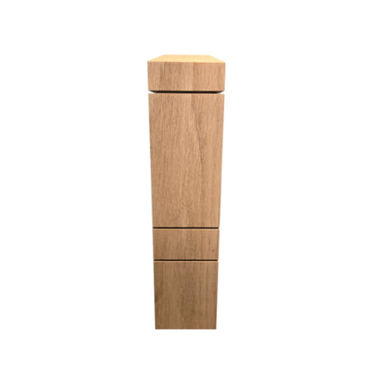 Modern Chamfered Top - Square Newel Post with 3 Grooves - 48"
