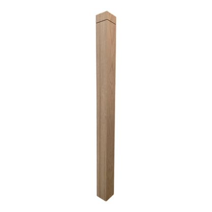 Modern Square Newel Post with a 2&quot; Square Rounded Edge Hat - 50&quot;