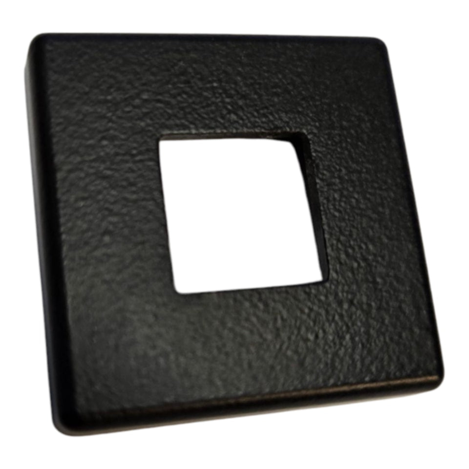 1/2" Square Plain Baluster Shoe - Satin Black -  9054