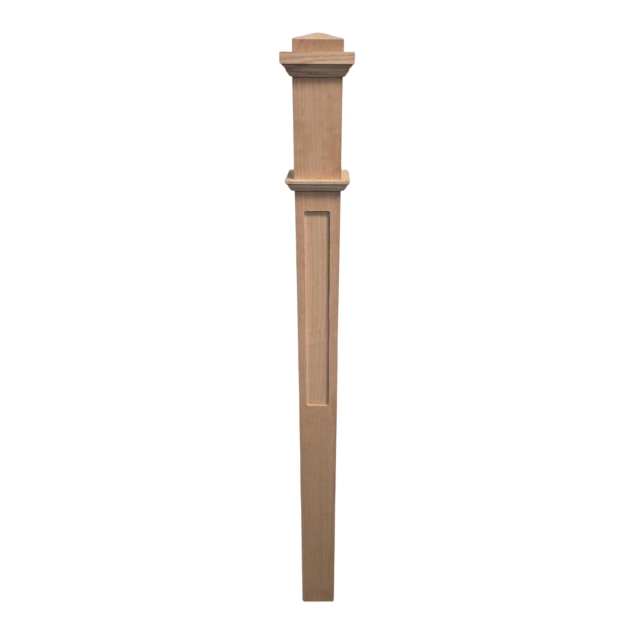 Solid Box Newel - 4075 with Decorative Panel Options 3 1/2" x 50" (click for more options)