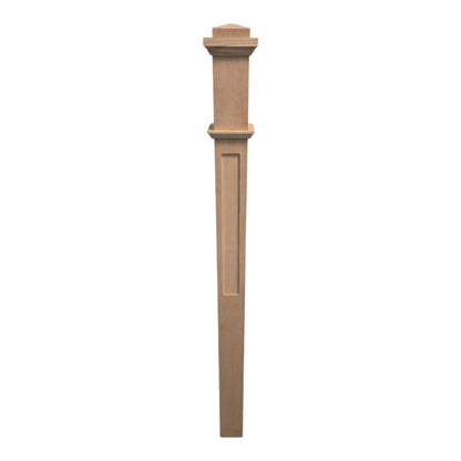 Solid Box Newel - 4075 with Decorative Panel Options 3 1/2" x 50" (CLICK FOR PANELS OPTIONS)