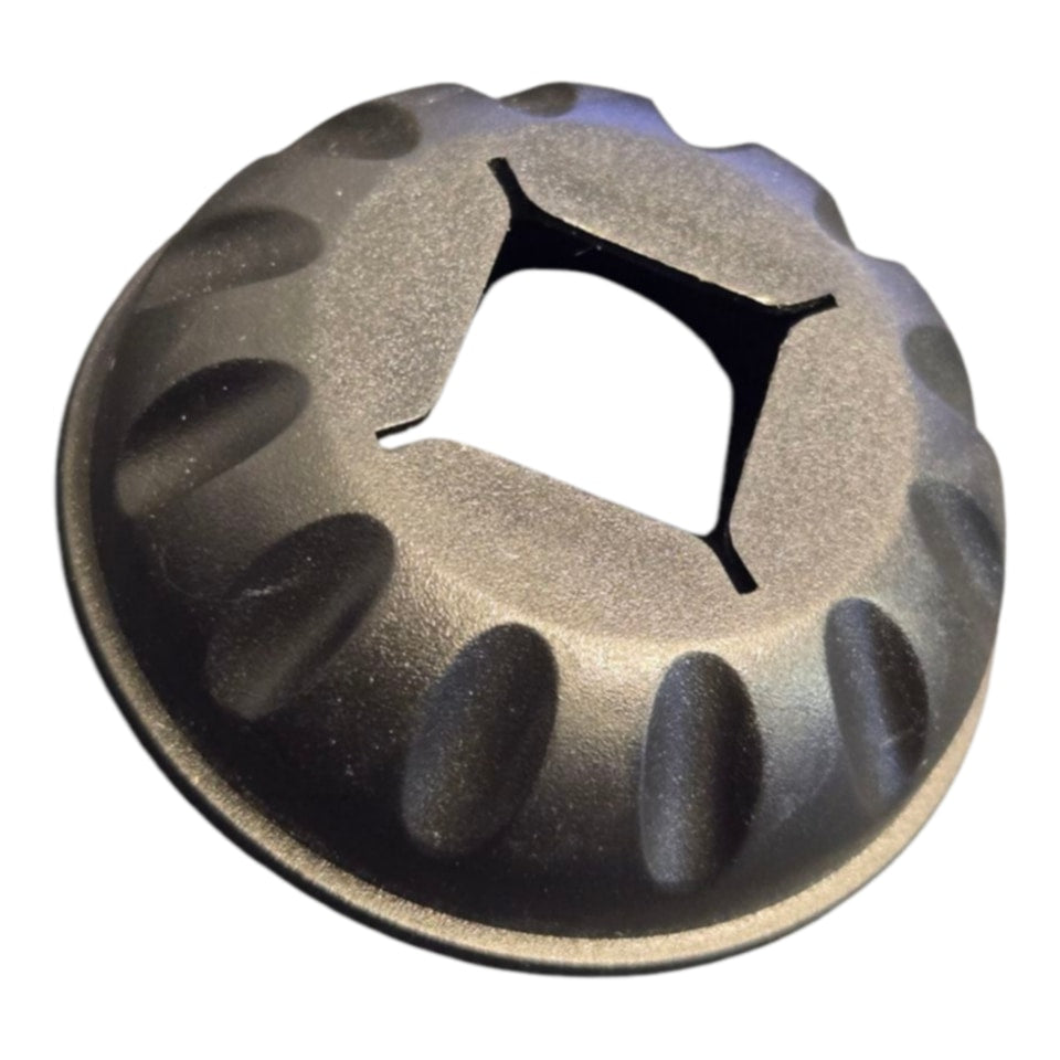 Round Plastic Scalloped - Baluster Shoes - 1/2" SATIN BLACK