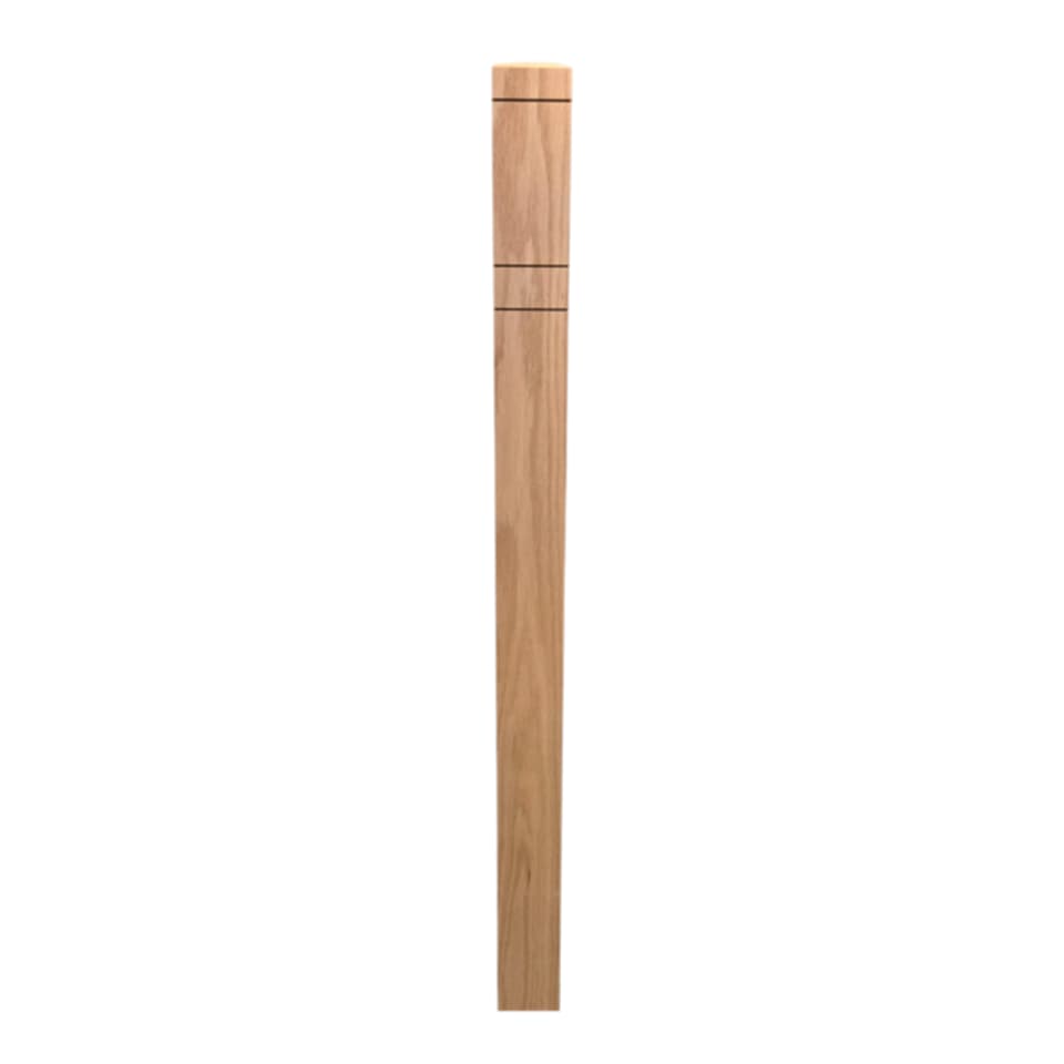 Modern Chamfered Top - Square Newel Post with 3 Grooves - 48"